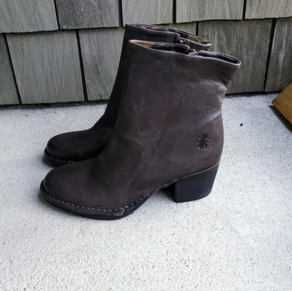 Fly London Ground Brown Lupe Leather Boots - Picture 4 of 9